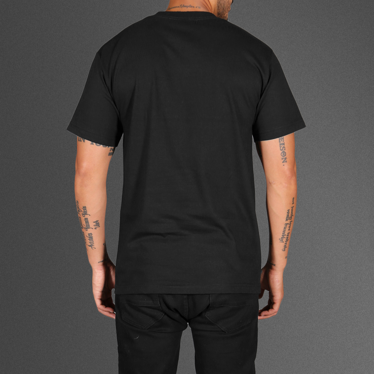 plain black tshirt back-1200×1200 – Art For Refuge